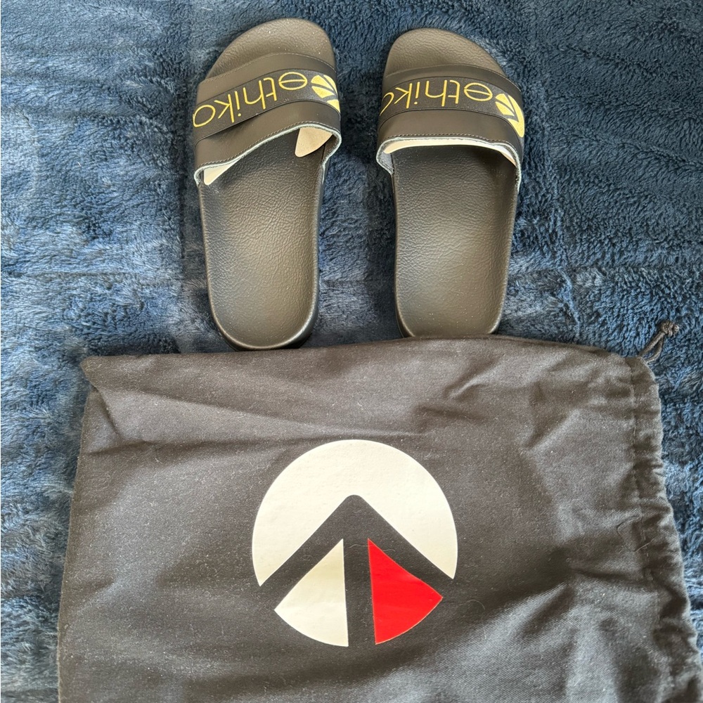 Black Slide Sandals for Men